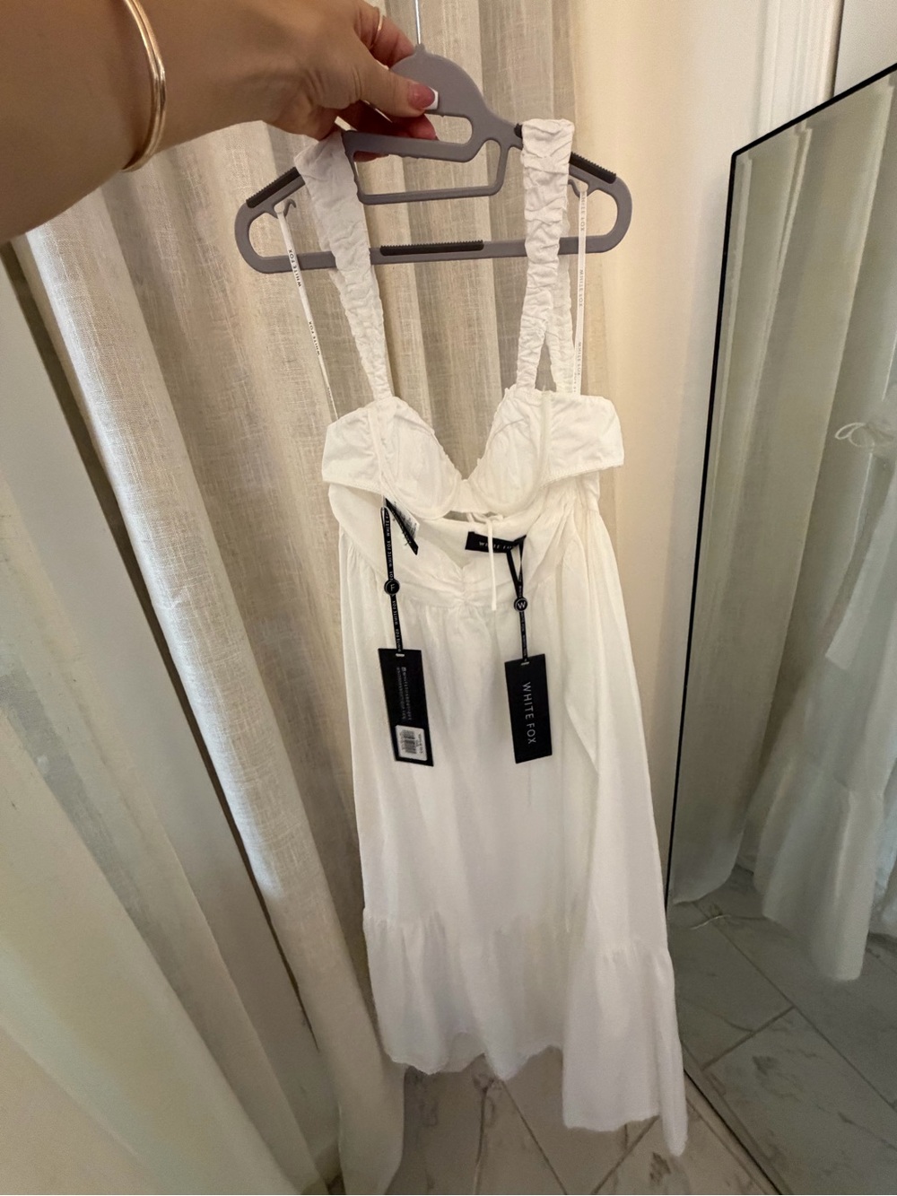 White linen two white fox two piece